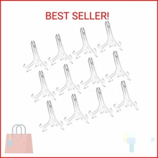 Super Z Outlet Clear Plastic Easels or Stand/Plate Holders to Display Pictures, 