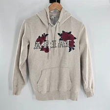 Ariat Size Small Womens Beige Cotton Fleece Boot Barn Embroidered Logo Hoodie