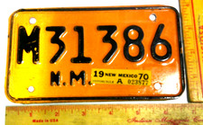 1970 New Mexico motorcycle license plate collectible old NM MC New Mex tag