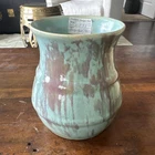 Hull Blue & Brown Drip Glaze Art Pottery Ceramic Vase, Blue Brown Glaze