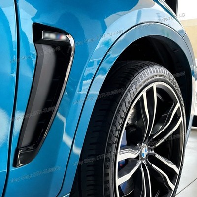 2x Gloss Black Side Fender Air Duct Grille Vent Trims For BMW X6M F86 2015-2019
