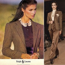 Vintage 70s 80s Ralph Lauren Wool Herringbone Blazer Equestrian Jacket Runway 10