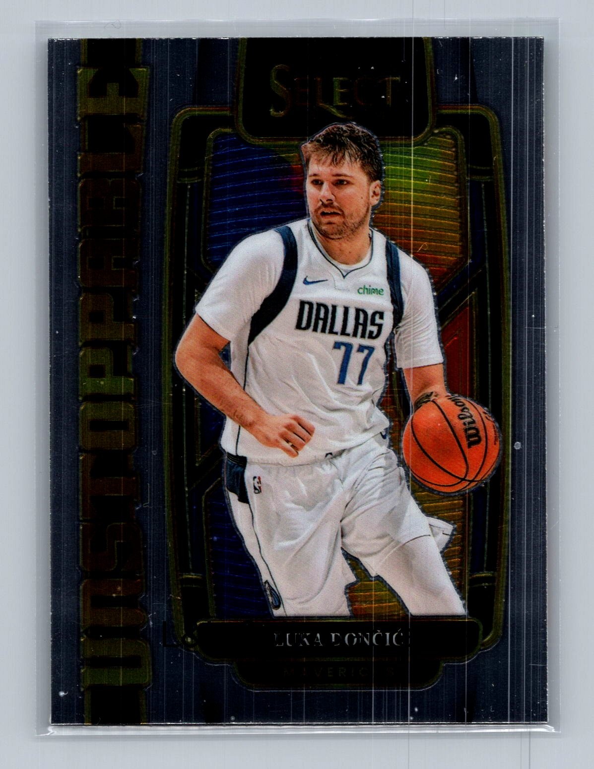 2023-24 Panini Select #18 Luka Doncic Unstoppable Silver Prizms