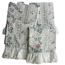 Vintage Pillow Cases Lot Of 4 Ruffle Floral Cottagecore Pink Green Jcpenney