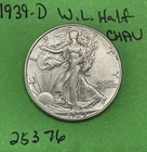 1939 D Liberty Walking Half Dollar AU About Uncirculated 50c Tough Date