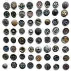 Variety Lot 64 Small Antique Fancy Metal Buttons many types 1/2 - 11/16”
