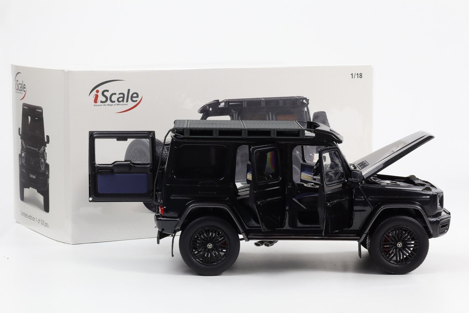 MERCEDES BENZ G CLASS G63 W463 AMG BITURBO BLACK 2022 ISCALE 180054 1:18