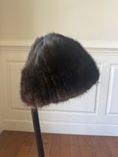 Vintage Dark Brown Mink Fur Elegant Hat