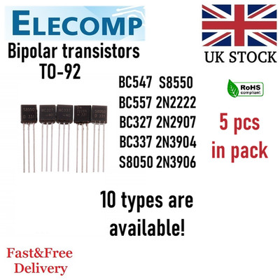 Bipolartransistoren BJT BC337 BC327 2N2222 und andere, TO-92 kostenloser Versand UK-Bestand