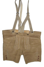 kurze Herren- LEDERHOSE  Trachtenhose -aus HIRSCHLEDER! in beige in ca. Gr. 54