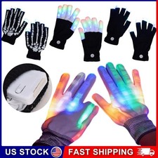 Adults LED Rave Glove,7 Colors Light Show Light up Finger Gloves for Gloving US