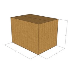 5 17x12x12 Kraft Brown Corrugated Shipping Boxes 32 ECT Single-Wall New