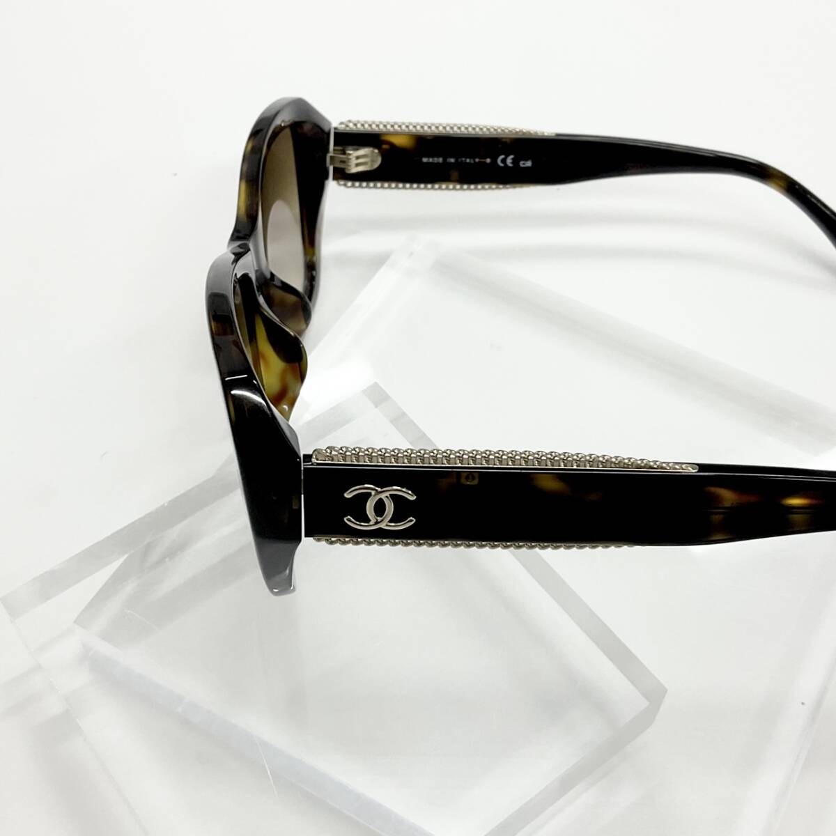 Chanel Tortoiseshell Coco Mark Rectangle Brown Le… - image 6