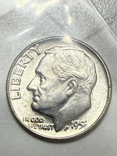 1956 D Roosevelt Dime 90% Silver US Coin UNCIRCULATED #11
