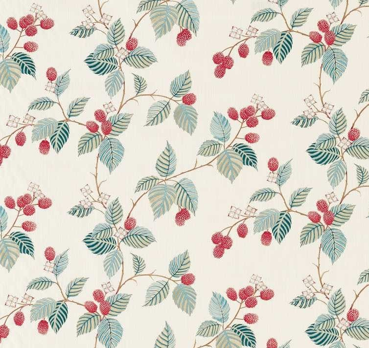SANDERSON CURTAIN FABRIC DESIGN Rubus 2 METRES RASPBERRY 100% COTTON