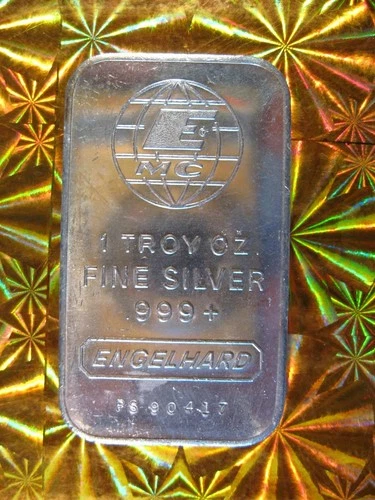 Vintage Engelhard Silver Bar 1 oz .999+ #PS 90417 GLOBE MC W/ BULL PRIVY RARE!