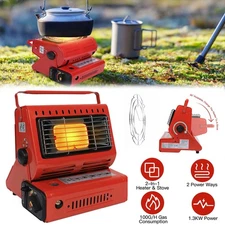 2 in 1 Portable Propane Heater Stove Outdoor Camping Gas Stove Camp Tent Heater