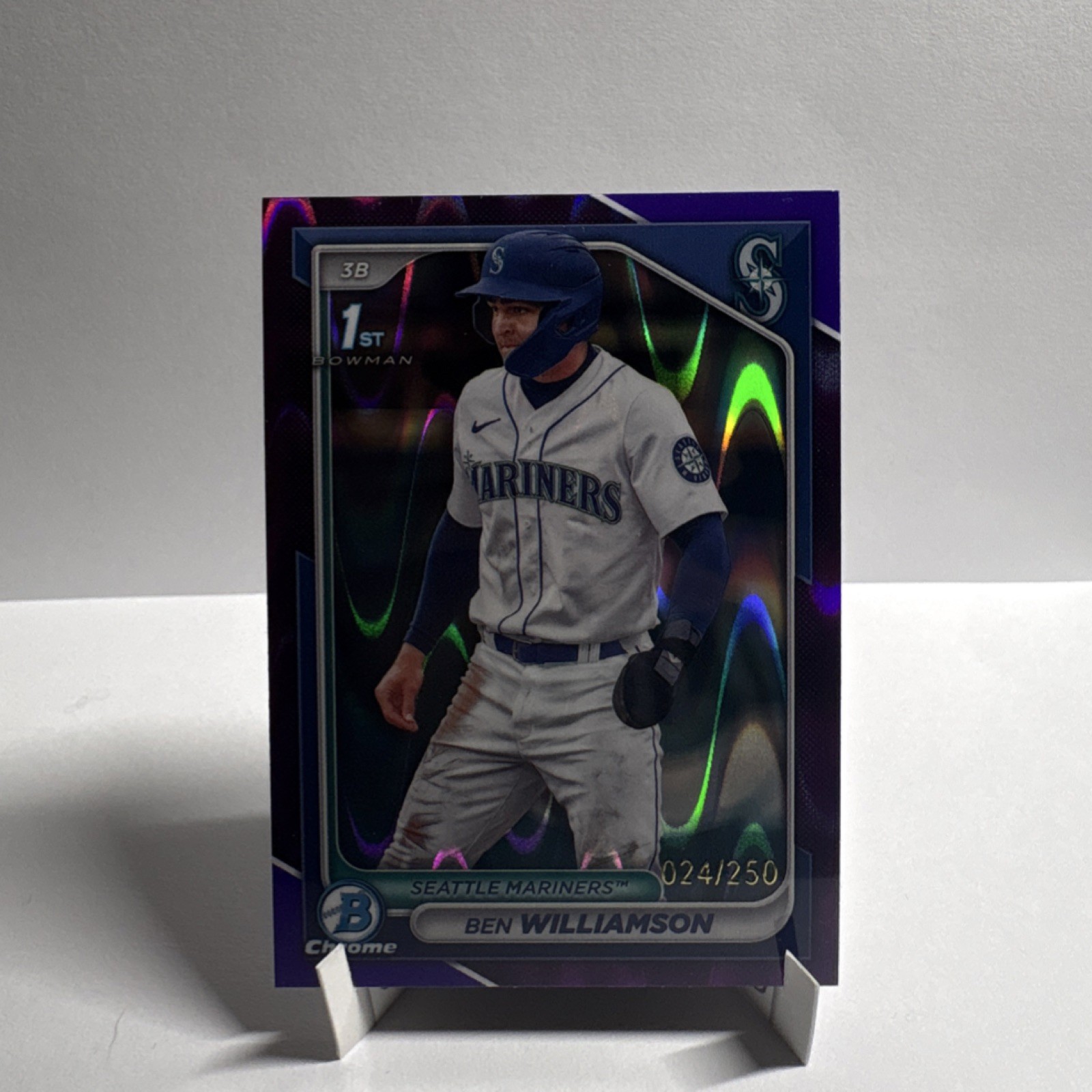 2024 Bowman Chrome Ben Williamson Mariners Purple Raywave #BCP-67 /250