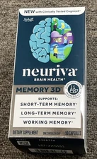 Neuriva Memory 3D Brain Supplement - Decaffeinated Nootropic 50 Caps - Exp 05/26