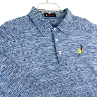 Golfoholics Polo Golf Shirt Men 2XL Blue Cocktail Martini Olive Short Sleeve