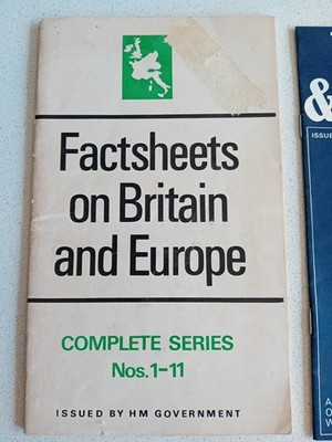 1971 Factsheets on Britain & Europe  Series 1 - 11  issued by HM Government