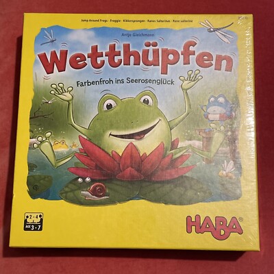 Jump Around Frösche Spiel von Haba Brandneu Versiegelt Selten Wetthupfen Made In Germany
