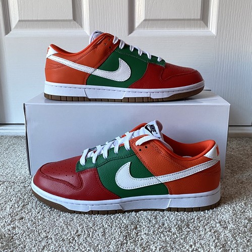 green orange nike dunks