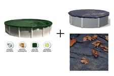 Supreme Plus & Leaf Net Above Ground Swimming Pool Winter Covers - (Choose Size)