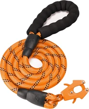 5/F  Dog Leash, Heavy Duty Rope Leashes, Reflective Nylon Pet Lead with Aluminum