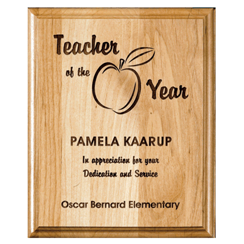 Engraved Natural Wood Plaque Award, 7X9 Retirement Plaque, Graduation Award - Picture 1 of 1