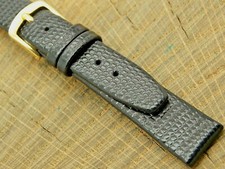 NOS Vintage Hadley Roma Lizard Grain Watch Band w Gold Tone Buckle 14mm Unused