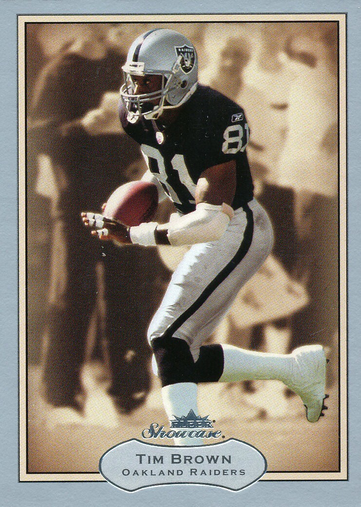 FLEER-SHOWCASE Tim Brown RAIDERS Notre Dame FIGHTING-IRISH HOF