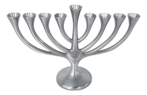 New metal gray Menorah Star of David israel Chanukah Hanukkah S-6"+ 44 Candles - 第 1/2 張圖片