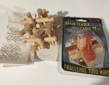 BRAIN TEASER CASSE-TETE Real Wood 3-D PUZZLE NEW SEALED PACKAGE And One Opened 