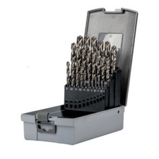 SET PUNTE 25pz TRAPANO HSS-G ELICOIDALI FRESATE FERRO Ø1-13mm INECO