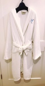 Pottery Barn Women S White Waffle Bath Robe With Initials Jc
