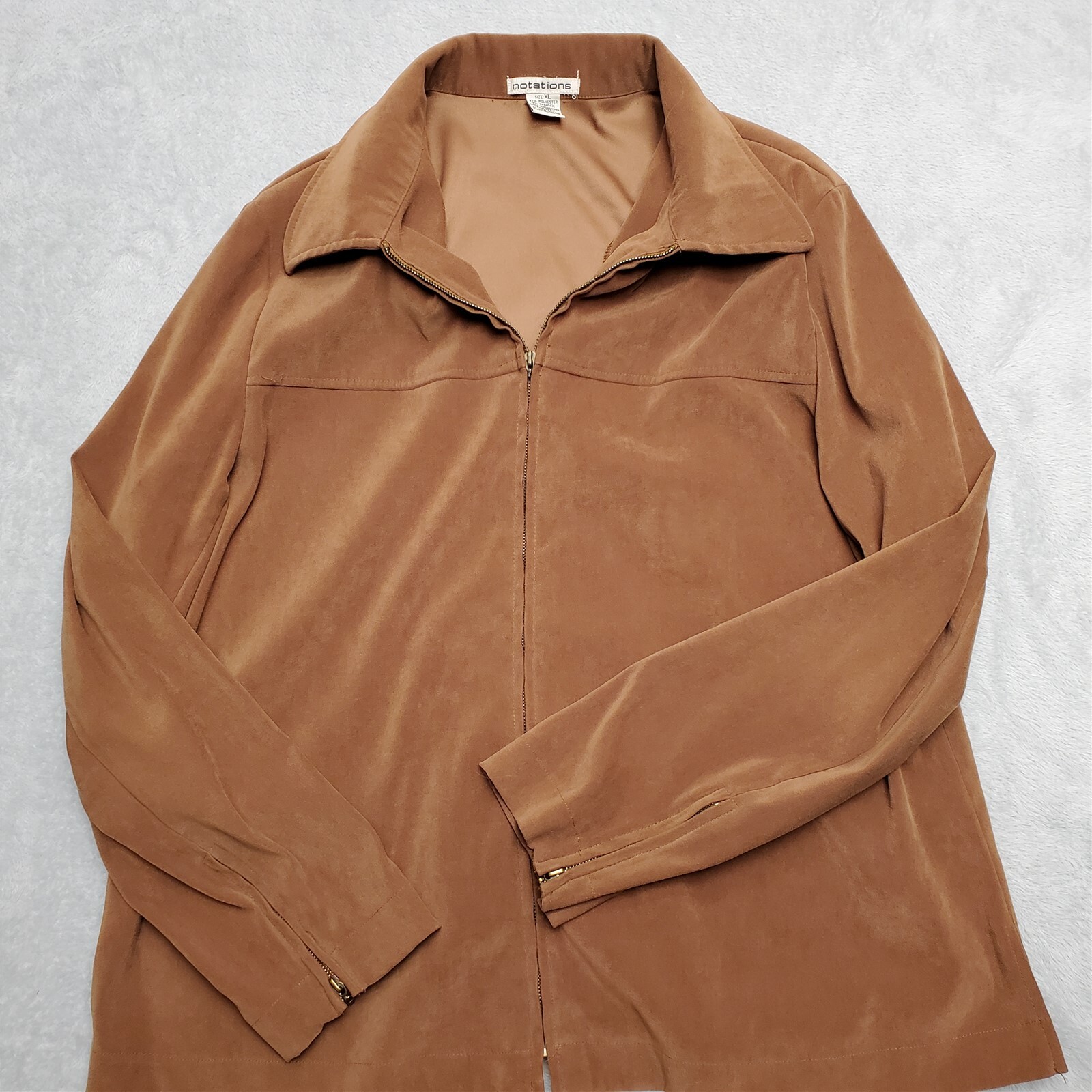 Notations Jacket Womens Extra Large Brown Full Zi… - image 7