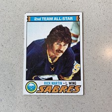 1977 Topps Rick Martin # 180 Buffalo Sabres NHL Hockey Card 1977-78