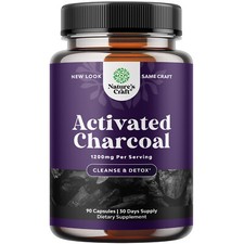 Cleanse and Detox Activated Charcoal Capsules Purifying 1200mg Per Serving 90ct