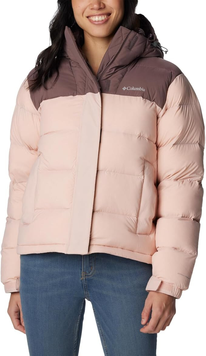 Chaqueta de plumón Columbia para mujer Bulo Point Ii XXL rosa polvoriento, arrugas de basalto nueva/t