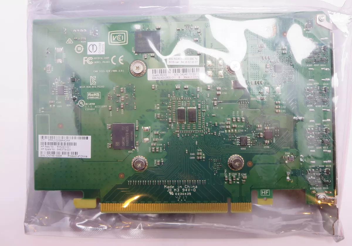 HP Quadro M2000 Graphics 872 MHz Core 4GB GDDR5 PCI EX 846379 001 T7T60AT H
