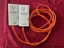 ZyXEL PLA-407 Powerline Pass-Thru Ethernet Adapter Pack of 2