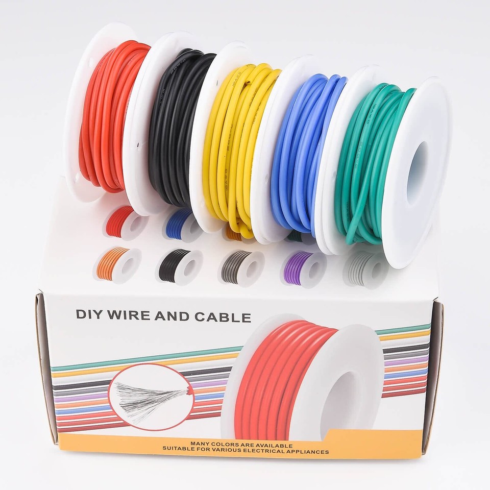 18 Gauge Stranded Electrical Wire 18 AWG Hookup Wire Kit Flexible