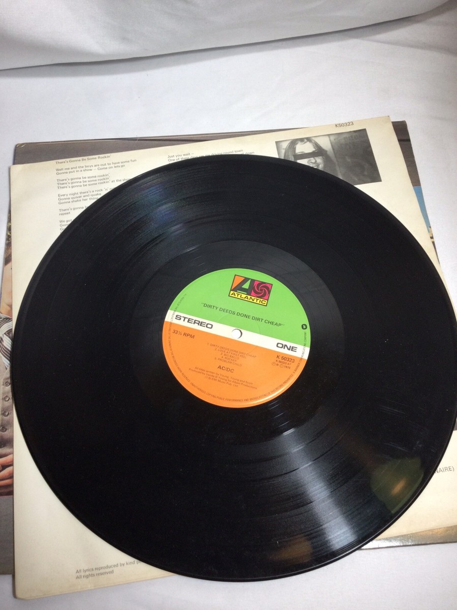 AC/DC Dirty Deeds Done Dirt Cheap ATLANTIC LP UK Version Vinyl