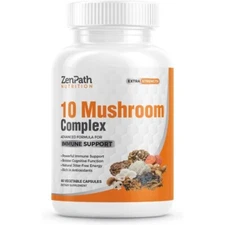 ZenPath Nutrition 10 Mushroom Complex -- 60 Vegetarian Capsules