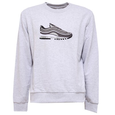 2113AB felpa uomo EASY SLIP ON grey cotton sweatshirt man