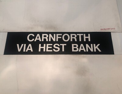 Lancaster 282 Vintage Destination Bus Blind 1970 s - Carnforth Via Hest Bank