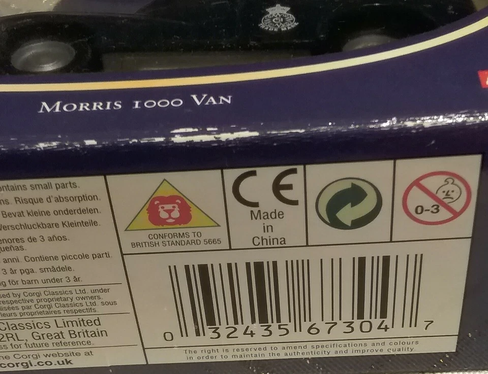 Corgi Royal Worcester Morris 1000 Van Truck Toy With Original Box- RARE! - Image 4 of 4