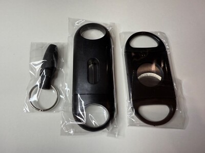 3 Cigar Set Classic Pocket Cigar Cutter V-Cut Sharp Stainless Steel Blade Guillo