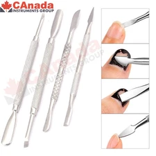 Nail Pusher Cuticle Remover Manicure Pedicure Stainless Steel Tool 4 Pcs New Set